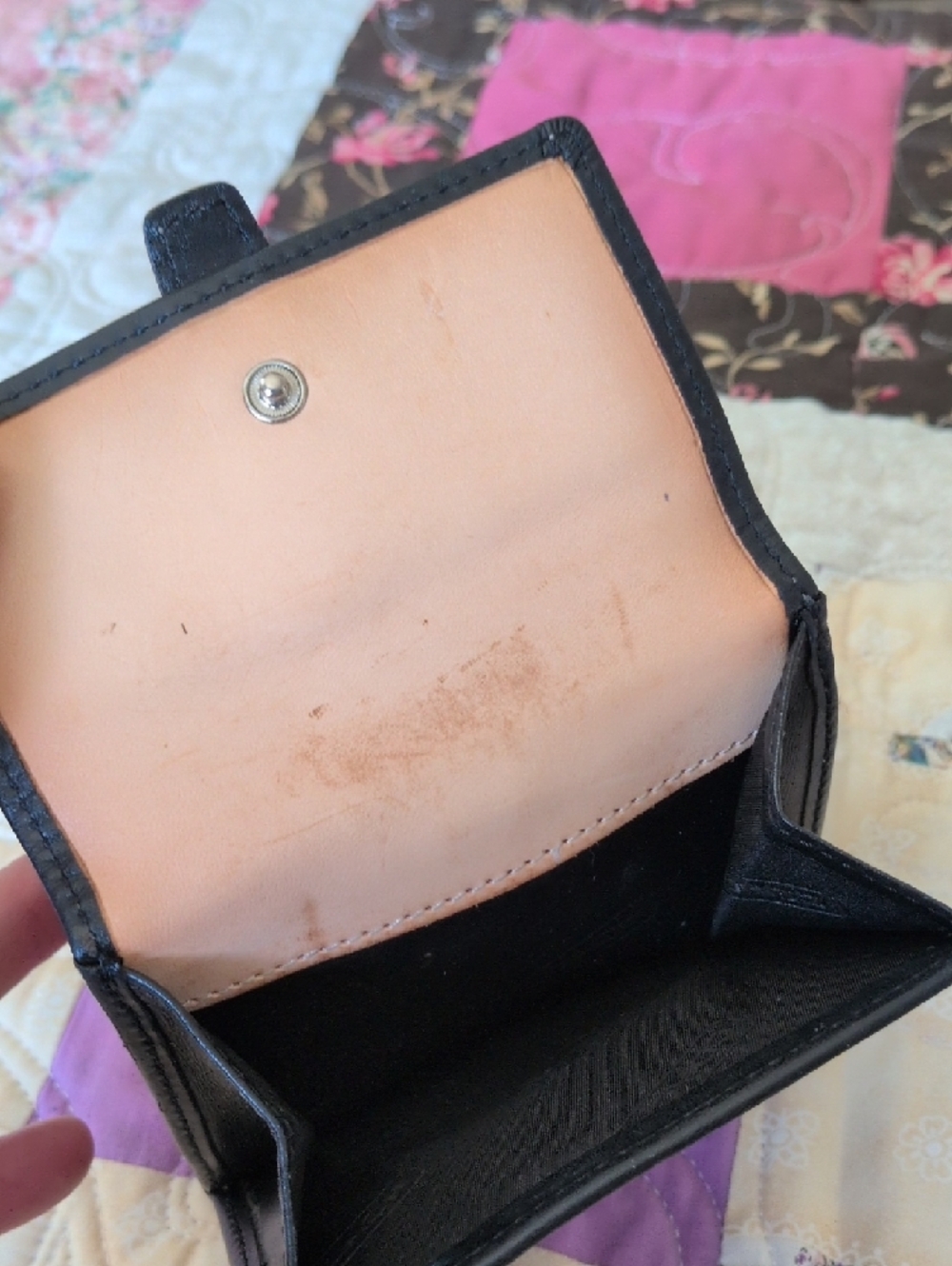 Coach Signature C Black Buckle Wallet Y2K Jacquard Leather Trim - Picture 2 of 9